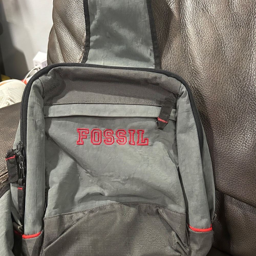 Fossil Gray and Black Backpack
